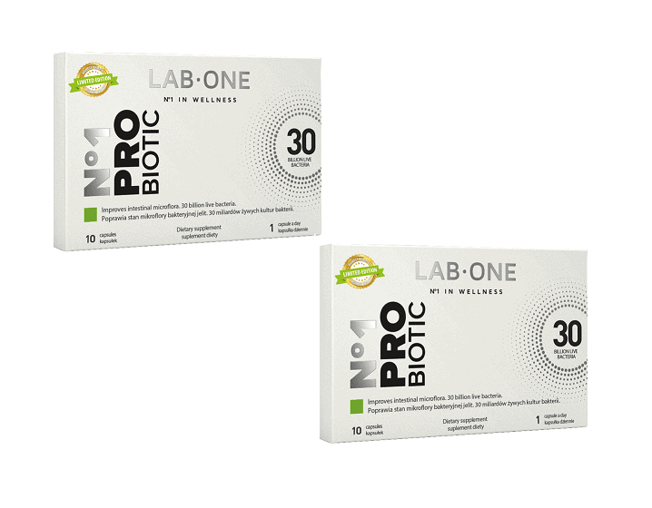 LAB ONE N1 ProBiotic (Probiotyk Zestaw 2 Opakowania) - 2 x 10 kapsułek wegańskich